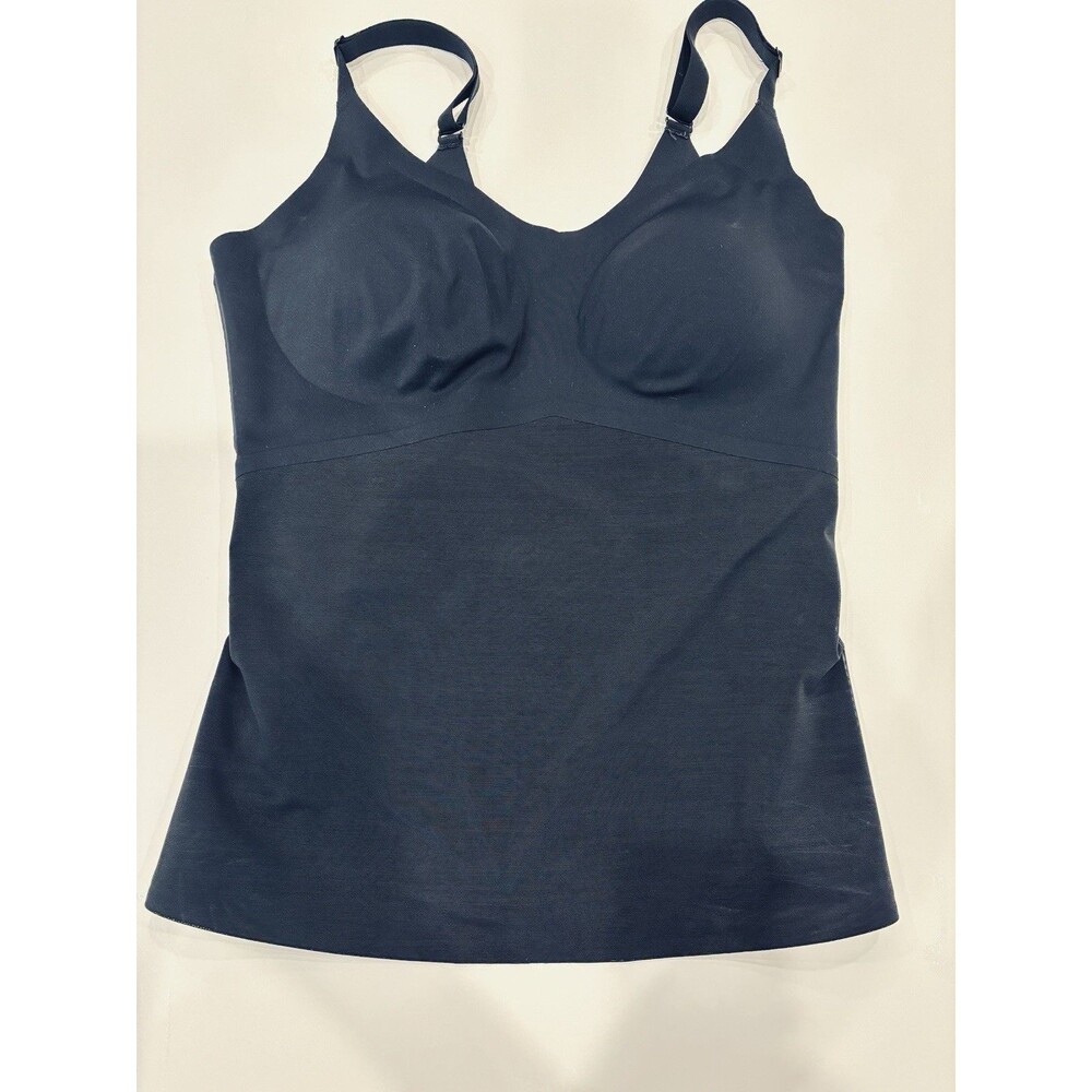 Honeylove Liftwear Cami 1X Black Built-In Bra Adjustable Straps Shapewear